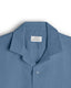 Dusty Blue Cuban Collar Long Sleeve Shirt
