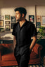 Black Cuban Collar Shirt
