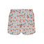 House of Malabaar boy's swim shorts with flying crane print.