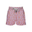 House of Malabaar pink boy's swim shorts with playful print of tropical leaves.