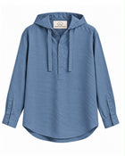 Dusty Blue Hooded Shirt