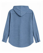 Dusty Blue Hooded Shirt