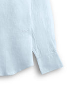 Sky Blue Cuban Collar Long Sleeve Shirt