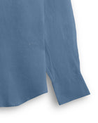 Dusty Blue Cuban Collar Long Sleeve Shirt
