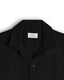 Black Cuban Collar Long Sleeve Shirt