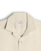 Cream Cuban Collar Short Sleeve Shirt