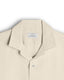 Cream Cuban Collar Short Sleeve Shirt