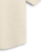 Cream Cuban Collar Short Sleeve Shirt