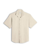Cream Cuban Collar Short Sleeve Shirt