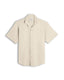 Cream Cuban Collar Short Sleeve Shirt