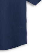 Navy Cuban Collar Shirt
