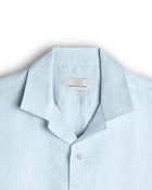 Sky Blue Cuban Collar Long Sleeve Shirt