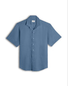 Dusty Blue Cuban Collar Shirt