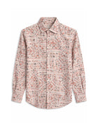 Cream Mosaic Linen Shirt