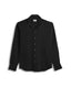Black Cuban Collar Long Sleeve Shirt