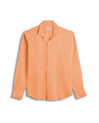Orange Cuban Collar Long Sleeve Shirt