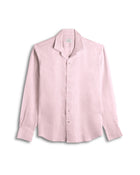 Pink Cuban Collar Long Sleeve Shirt