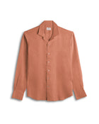 Terracotta Cuban Collar Long Sleeve Shirt