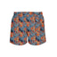 House of Malabaar boy's swim shorts with a fall foliage print.